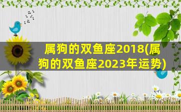 属狗的双鱼座2018(属狗的双鱼座2023年运势)