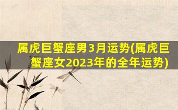 属虎巨蟹座男3月运势(属虎巨蟹座女2023年的全年运势)