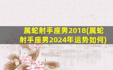 属蛇射手座男2018(属蛇射手座男2024年运势如何)