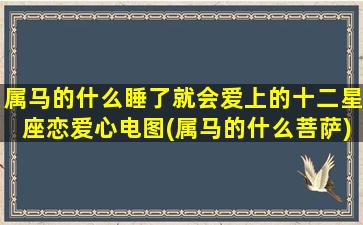 属马的什么睡了就会爱上的十二星座恋爱心电图(属马的什么菩萨)