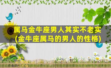 属马金牛座男人其实不老实(金牛座属马的男人的性格)