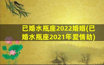 已婚水瓶座2022婚姻(已婚水瓶座2021年爱情劫)