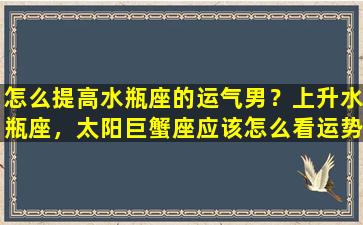 怎么提高水瓶座的运气男？上升水瓶座，太阳巨蟹座应该怎么看运势