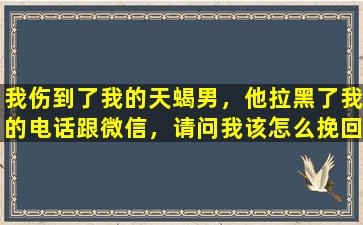 我伤到了我的天蝎男，他拉黑了我的电话跟微信，请问我该怎么挽回