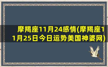 摩羯座11月24感情(摩羯座11月25日今日运势美国神婆网)