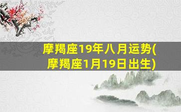 摩羯座19年八月运势(摩羯座1月19日出生)