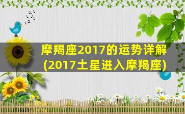 摩羯座2017的运势详解(2017土星进入摩羯座)