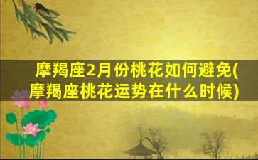 摩羯座2月份桃花如何避免(摩羯座桃花运势在什么时候)