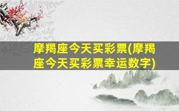 摩羯座今天买彩票(摩羯座今天买彩票幸运数字)