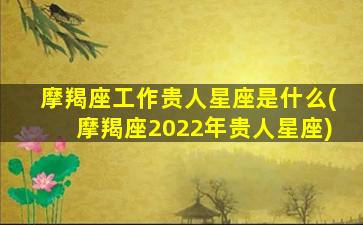 摩羯座工作贵人星座是什么(摩羯座2022年贵人星座)