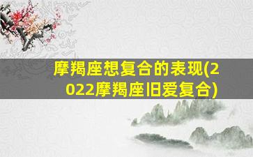 摩羯座想复合的表现(2022摩羯座旧爱复合)