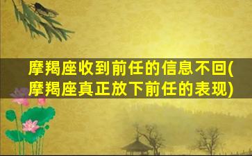 摩羯座收到前任的信息不回(摩羯座真正放下前任的表现)