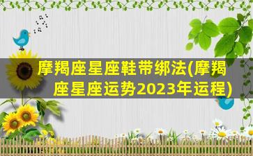 摩羯座星座鞋带绑法(摩羯座星座运势2023年运程)