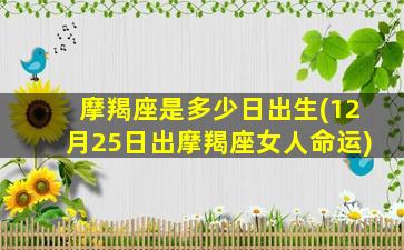 摩羯座是多少日出生(12月25日出摩羯座女人命运)