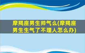 摩羯座男生帅气么(摩羯座男生生气了不理人怎么办)