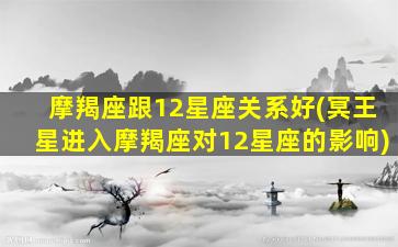 摩羯座跟12星座关系好(冥王星进入摩羯座对12星座的影响)