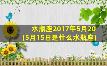 水瓶座2017年5月20(5月15日是什么水瓶座)