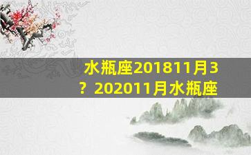 水瓶座201811月3？202011月水瓶座