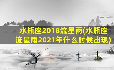 水瓶座2018流星雨(水瓶座流星雨2021年什么时候出现)