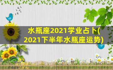 水瓶座2021学业占卜(2021下半年水瓶座运势)