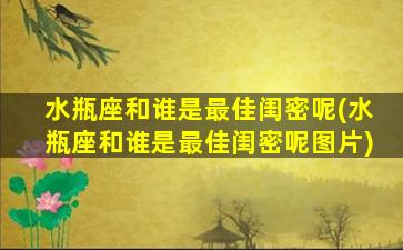 水瓶座和谁是最佳闺密呢(水瓶座和谁是最佳闺密呢图片)