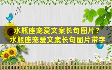 水瓶座宠爱文案长句图片？水瓶座宠爱文案长句图片带字