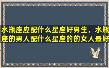 水瓶座应配什么星座好男生，水瓶座的男人配什么星座的的女人最好