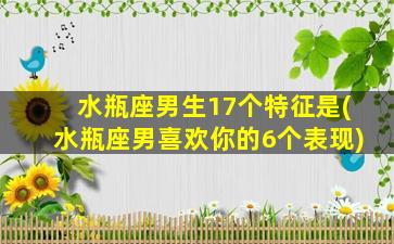 水瓶座男生17个特征是(水瓶座男喜欢你的6个表现)