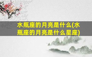 水瓶座的月亮是什么(水瓶座的月亮是什么星座)