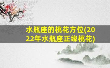 水瓶座的桃花方位(2022年水瓶座正缘桃花)