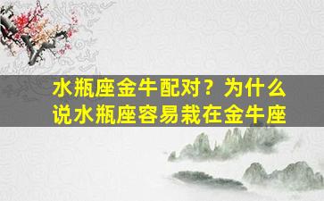 水瓶座金牛配对？为什么说水瓶座容易栽在金牛座