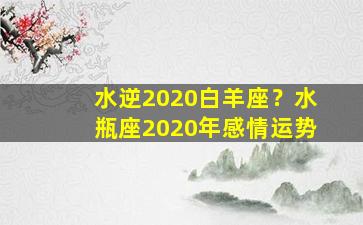 水逆2020白羊座？水瓶座2020年感情运势