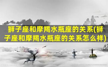 狮子座和摩羯水瓶座的关系(狮子座和摩羯水瓶座的关系怎么样)