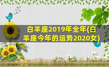 白羊座2019年全年(白羊座今年的运势2020女)