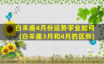 白羊座4月份运势学业如何(白羊座3月和4月的区别)