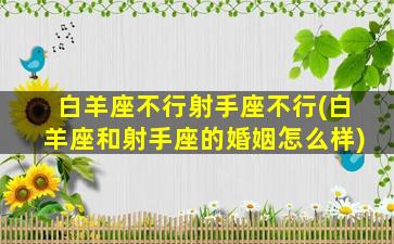 白羊座不行射手座不行(白羊座和射手座的婚姻怎么样)