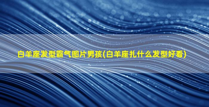 白羊座发型霸气图片男孩(白羊座扎什么发型好看)