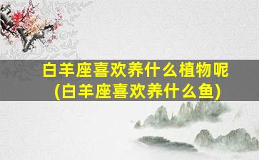 白羊座喜欢养什么植物呢(白羊座喜欢养什么鱼)