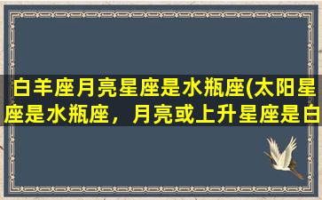 白羊座月亮星座是水瓶座(太阳星座是水瓶座，月亮或上升星座是白羊座，大概是什么性格)