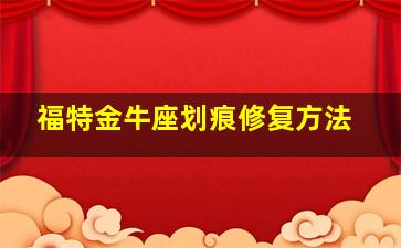 福特金牛座划痕修复方法