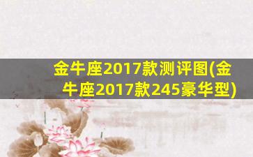 金牛座2017款测评图(金牛座2017款245豪华型)