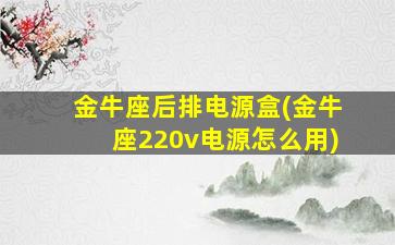 金牛座后排电源盒(金牛座220v电源怎么用)