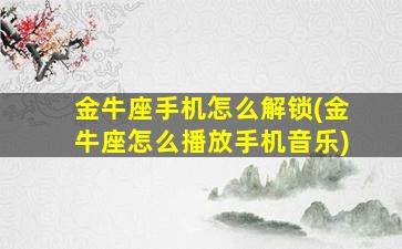 金牛座手机怎么解锁(金牛座怎么播放手机音乐)