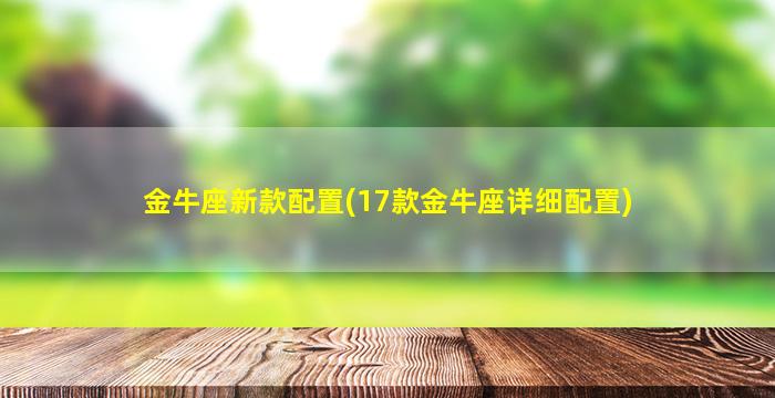 金牛座新款配置(17款金牛座详细配置)